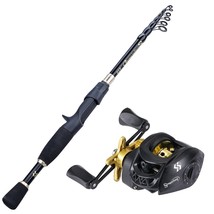 Sougayilang Fishing Rod and Reel Full Kit 1.8-2.4m Telescopic Casting Fishing Ul - £90.27 GBP