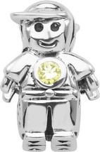 Persona August Birthstone Colored Crystal Boy Charm fits Pandora, Troll ... - $24.75