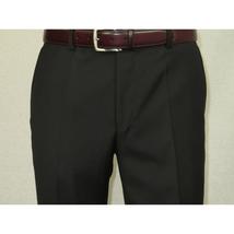 Men's Mantoni Flat Front Pants All Wool Super 140's Classic Fit 40901 Black image 4