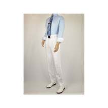 Mens Summer Linen Suit Apollo King Half Lined 2 Button European LN6 White Party image 5