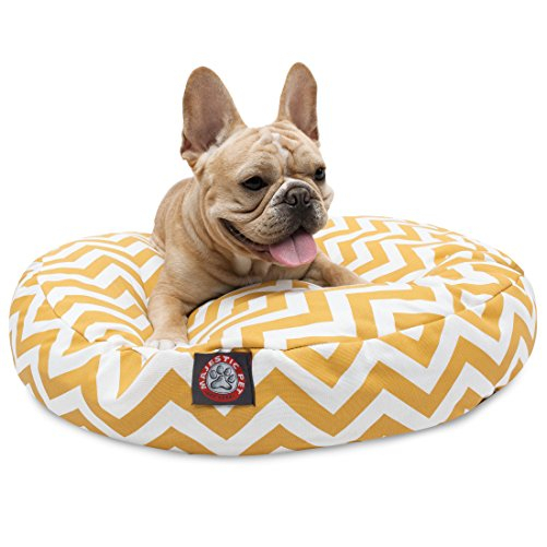 MajesticPet 30 in. Zig Zag Round Pet Bed Yellow - Small - $89.60