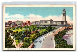 Central Railway Station Sydney New South Wales Australia UNP Linen Postcard O16 - $2.92