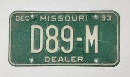 1993 Missouri Dealer License Plate D89-M - $508.84 MXN