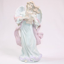 VTG Mark O&#39;Well Angel Figurine Sculpture Harp Music Instrument Pink Shaw... - $19.24