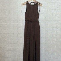 Zara Basics double slit brown backless maxi dress - £34.29 GBP