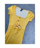Rue21 Yellow Striped Cutout Mini Dress Button Front Ribbed Knit Casual - €16,30 EUR