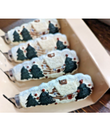 Log Cabin Christmas Tree  Cheese Spreaders/Knives (4) Charcuterie Folk C... - $21.44 CAD