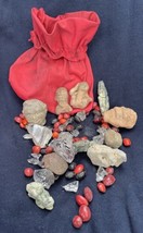 Guatemalan Shaman Enigmatic Medicine Bag W/ Clay Figures, Stones, Glass ... - $80.00