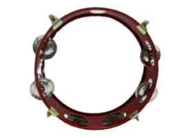 New 7&quot; Tunable Headed Tambourine Red Hand Percussion Tamborine Drum Jingles - £30.46 GBP+