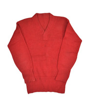 Vintage 40s OShea Knitting Mills Wool Sweater Mens M Red V Neck School L... - $122.49