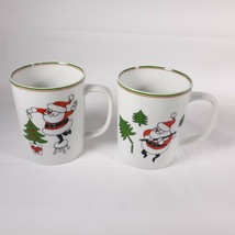 Fitz and Floyd Japan Santa Claus Coffee Cups Christmas 1979 - £21.35 GBP