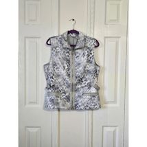 Zenergy by Chico&#39;s Women&#39;s Sleeveless Zip Vest Abstract Print Pockets Si... - €17,11 EUR