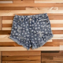 Mossimo Women Shorts  2/26 High Rise Cut Offs Stars Stripes Distressed Patriotic - £11.68 GBP
