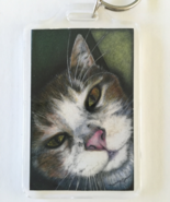 Large Cat Art Keychain - Oliver - £6.32 GBP