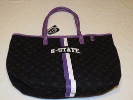 Kansas K State Wilcats Canvas Tote book travel Bag Purse by Sara. NCAA Licensed - £18.09 GBP