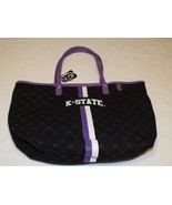 Kansas K State Wilcats Canvas Tote book travel Bag Purse by Sara. NCAA L... - £17.85 GBP