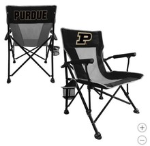 Purdue Boilermakers Hard Arm Chair Black Gold NCAA Tailgating Camping Cu... - $98.99