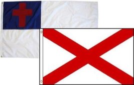 2x3 Christian Christ State Alabama 2 Pack Flag Wholesale Combo 2x3 BEST Garden O - £7.56 GBP