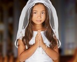 NEW Girl&#39;s Satin Trim First Communion Veil with Hair Comb First Eucharist - £11.98 GBP