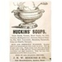 JHW Huckins Soup 1885 Advertisement Victorian Food Boston Massachusetts ... - $369.57 MXN