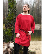 Historical Long Sleeve Tunic – Red Cotton Medieval Viking Costume - $39.99