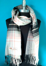 Womens Winter 100% Cashmere Scarf Plaid Black/Pink/Gray/Cream Soft For Gift - £15.70 GBP