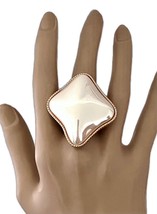 Creamy White Faux Pearl Pearled Resin Stone Stretchable Casual Statement Ring - £15.69 GBP