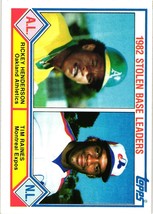 1983 Topps 82 Stolen Base  Leaders Rickey Henderson Tim Raines MLB Card 704 - £1.23 GBP