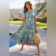 EUC Soft Surroundings Kara Maxi Dress in Fiery Teal Size XS - $42.75