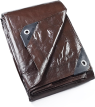 Brown Tarp 8X10 Feet Waterproof Tarps Lightweight Camping Tarp Outdoor M... - $24.87