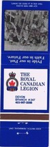 Ontario Matchbook Cover Devon Royal Canadian Legion Branch 247 Soldiers At Tent - £0.76 GBP