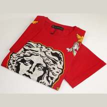 Men LAVERITA European Fashion Shirt Short Sleeves Medusa Floral Design 93361 Red image 6