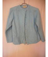 Vintage Size M Baby Blue Sweater Cardigan Button Front Acrylic granny core - $299.56 MXN