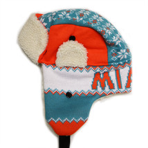 Miami Adult Size Winter Trapper Hat Aqua/Orange - $14.95