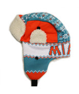 Miami Adult Size Winter Trapper Hat Aqua/Orange - £11.95 GBP