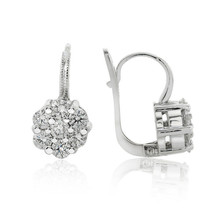 1.25 Ct. Tw. Diamond Flower Style Lever Back 14K Gold Earrings - £1,195.32 GBP