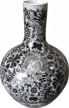 Vase Dragon Globular Globe Black Colors May Vary Variable Ceramic Handmade - £386.34 GBP