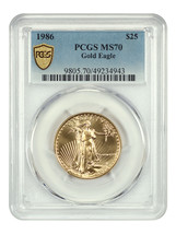 1986 $25 Gold Eagle PCGS MS70 - £1,933.59 GBP