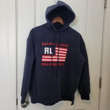 Vintage Polo Jeans Co. Ralph Lauren Hoodie American Flag Women’s P/Small... - $23.75