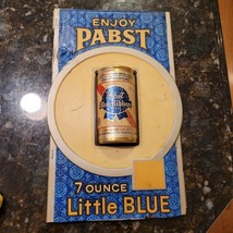 Vintage Pabst Blue Ribbon 7 Oz Little BLUE Beer Can Sign 3D 1/2 PBR - £71.51 GBP