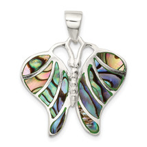 Silver  Abalone Butterfly Pendant QP1305 - £57.51 GBP