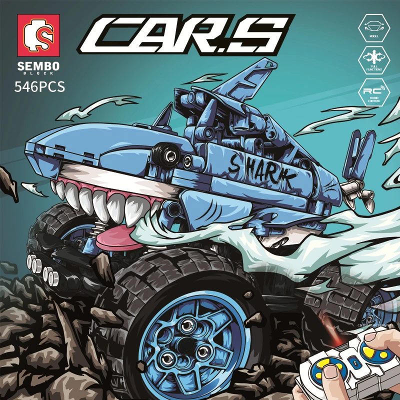 Sembo Technical Transformer Toys Vehicle Deformation Shark Car Automobile Rc - £59.77 GBP+