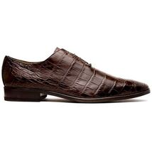 Marco Di Milano Genuine Alligator Oxford Leather Shoes Bono Brown image 2