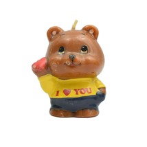 Vintage Russ Berrie Teddy Bear With A Heat In His Hand I Love You On His Shirt - £11.73 GBP