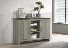 Nyla 47&quot; Gray Oak Console Table, Buffet Sideboard with Shelves &amp; Doors - $4,063.32 MXN