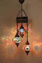 3 Big Size Globe Mosaic Chandelier Turkish Moroccan Night Art Boho Decor Lightin - £89.36 GBP