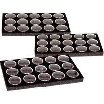 45 Black Gem Jars Display Tray Inserts 1&quot; 3Pcs - £12.17 GBP