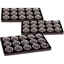 45 Black Gem Jars Display Tray Inserts 1&quot; 3Pcs - £11.75 GBP