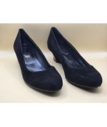 TOD&#39;S Black Suede Round Toe Wedge Heel Slip On Pumps EU 39-US SZ 9 - $2,055.48 MXN