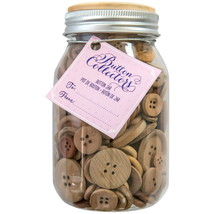 Button Collector&#39;s Multicolor Wood Assorted Mix Button Jar, 61/2 Ounces - £7.83 GBP